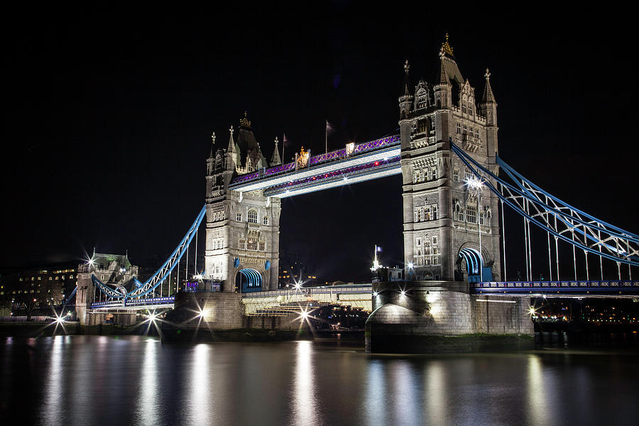 Tower Bridge At Night by Copyright Michael Spry