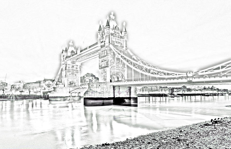 Tower Bridge Drawing Digital Art by Craig Fildes - Fine Art America