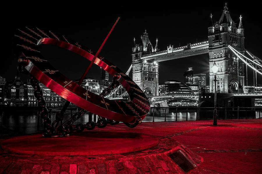 London Photograph - Tower bridge in London seen in selective color. by George Afostovremea