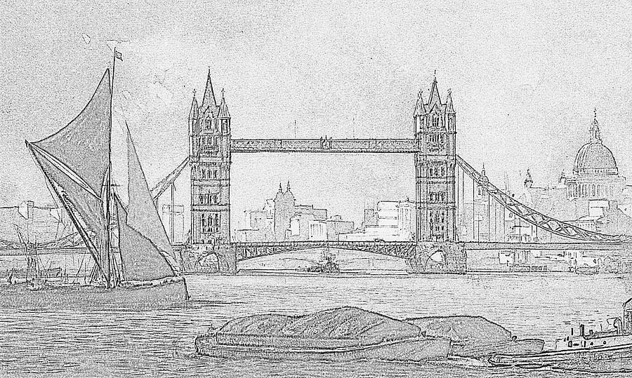 Tower Bridge London Drawing by Mackenzie Moulton