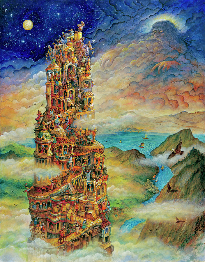 Genesis Painting - Tower Of Babel 2 by Bill Bell