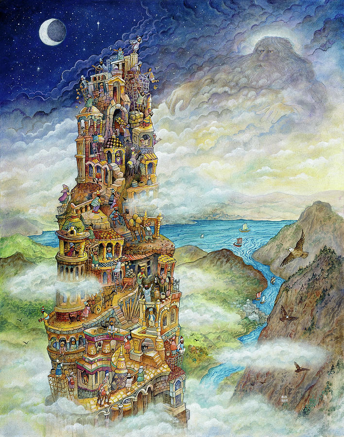 Genesis Painting - Tower Of Babel by Bill Bell
