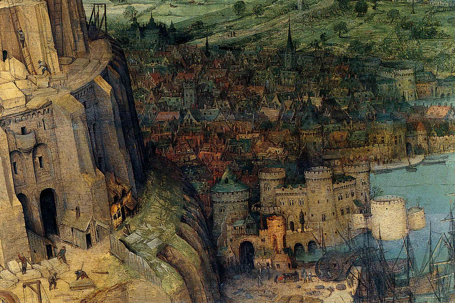 Tower of Babel - Detail - Painting by Pieter Bruegel the Elder