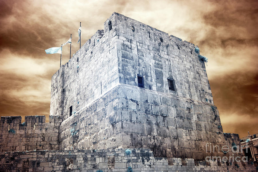 Tower of David Infrared in Jerusalem Photograph by John Rizzuto
