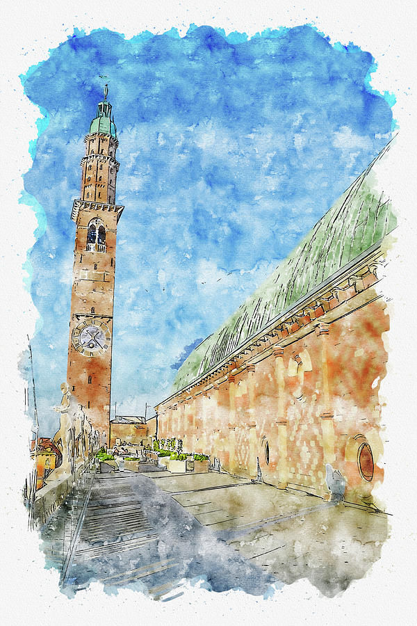 Tower #watercolor #sketch #tower #church Photograph by TintoDesigns