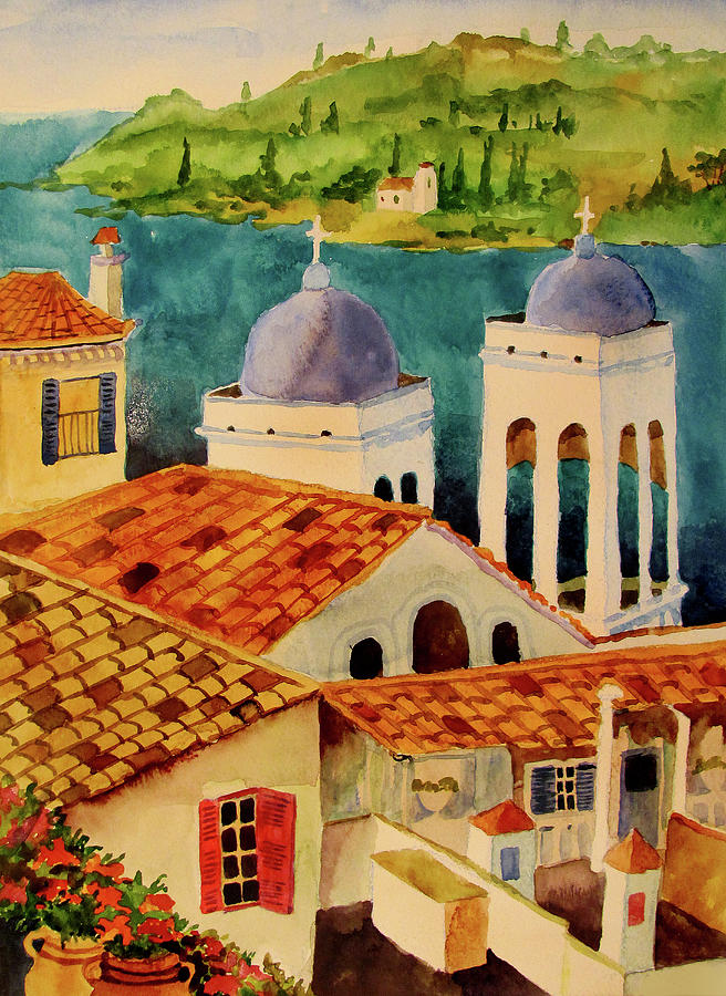 Towers, Andros Painting by James Huntley