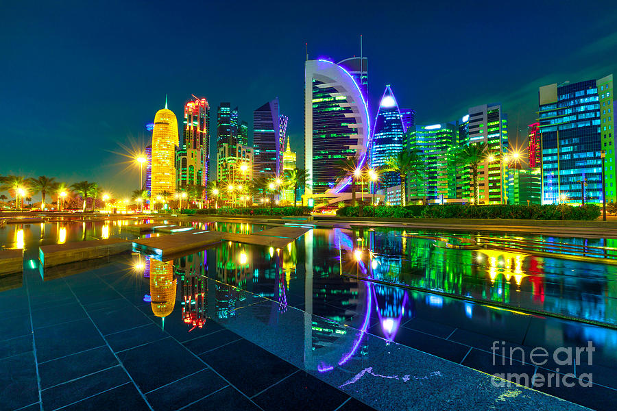 Towers of Doha skyline Photograph by Benny Marty