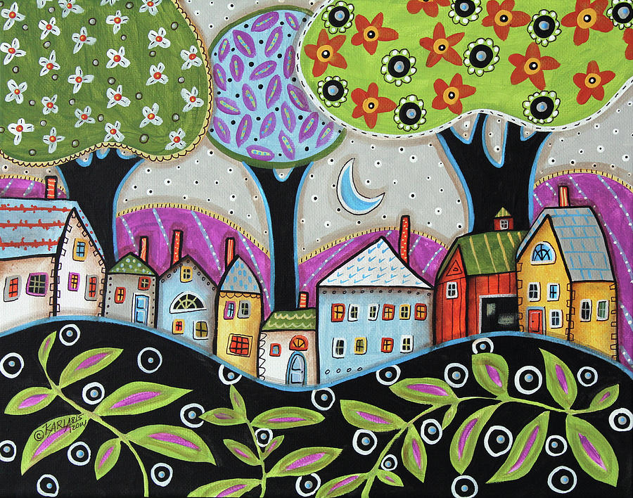 Town 1 Painting by Karla Gerard - Fine Art America