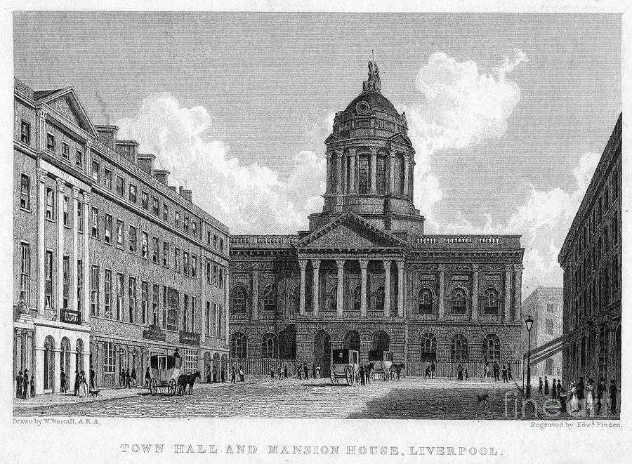 Town Hall And Mansion House, Liverpool Drawing by Print Collector