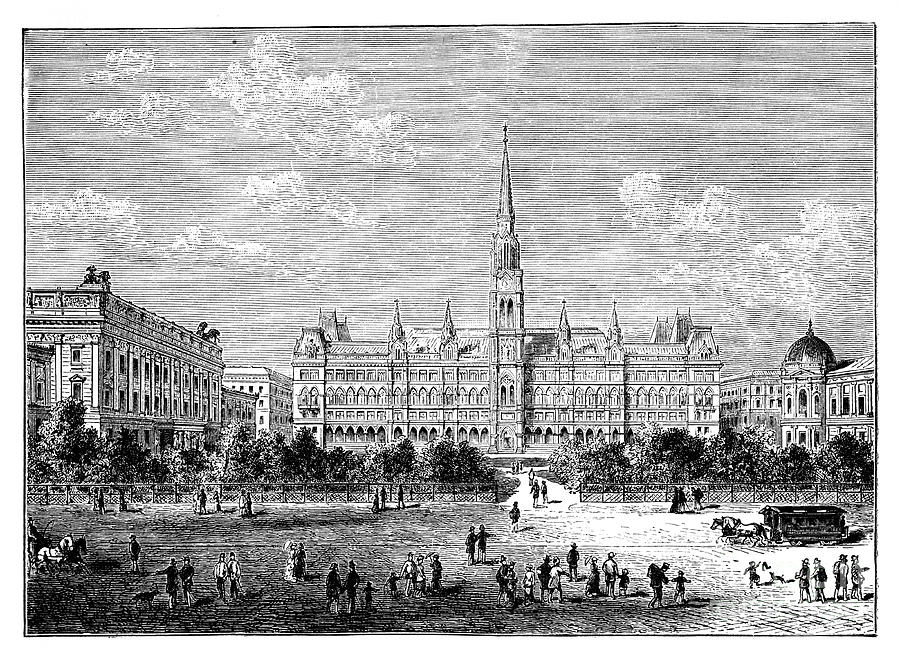 Town Hall, Vienna, Austria C1888 Drawing by Print Collector
