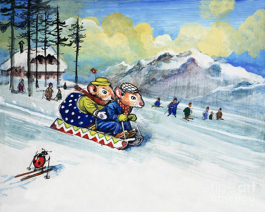 Town Mouse And The Country Mouse, A Christmas Scene Painting by Philip Mendoza