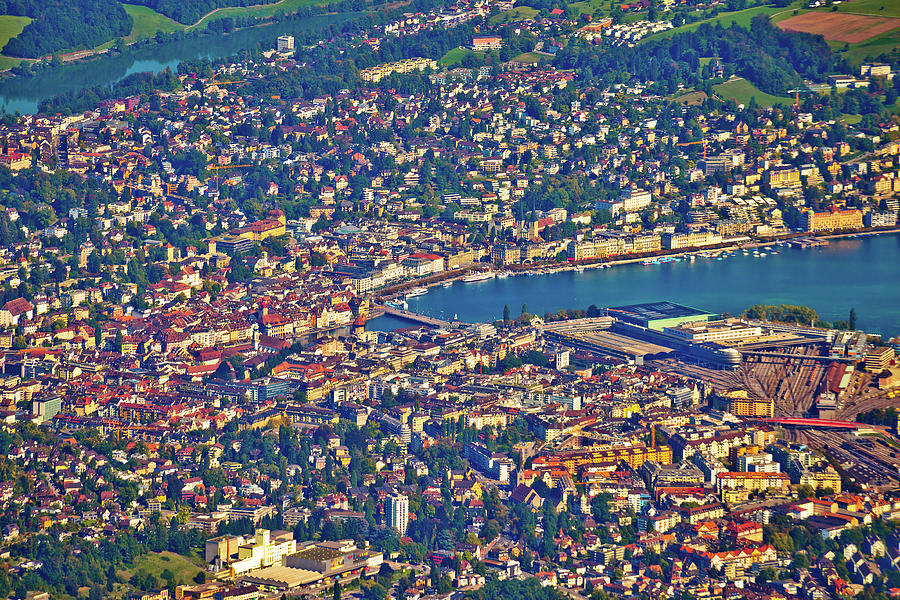 Town Of Lucerne Aerial View Photograph