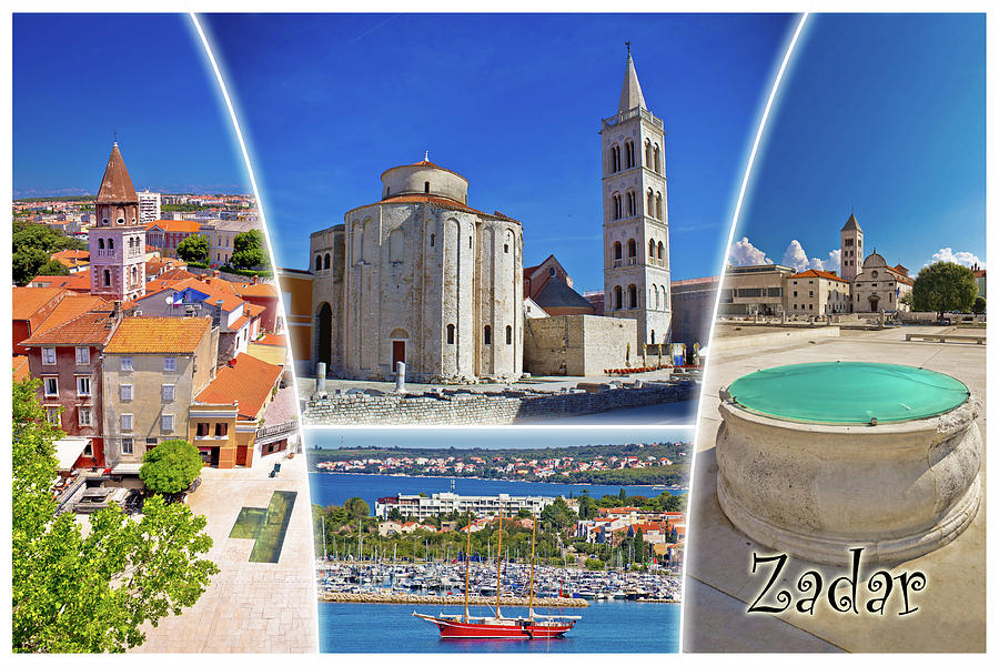 Town of Zadar tourist postcard with label Photograph by Brch Photography