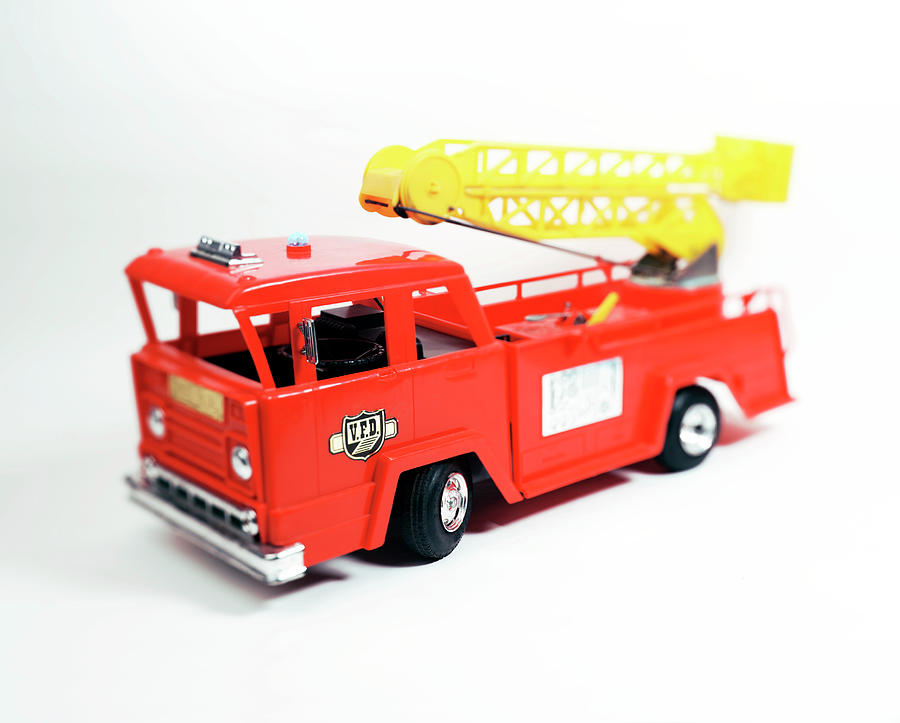 Transportation Drawing - Toy Fire Truck by CSA Images