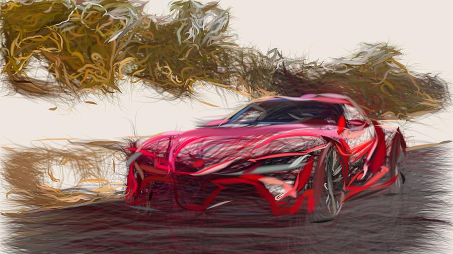 Toyota FT 1 Drawing Digital Art by CarsToon Concept