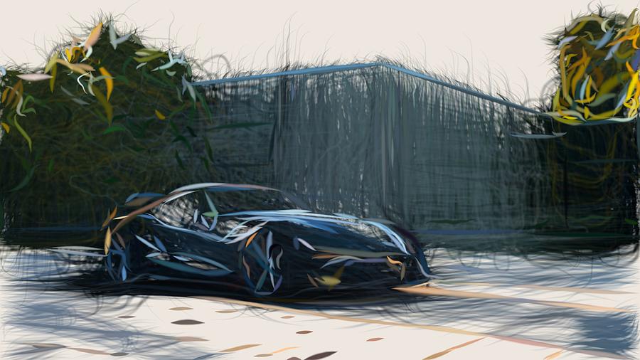 Toyota FT 1 Graphite Drawing Digital Art by CarsToon Concept