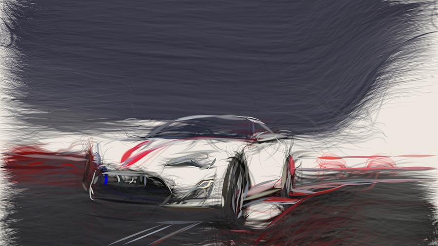 Toyota GT86 Cup Edition Drawing Digital Art by CarsToon Concept