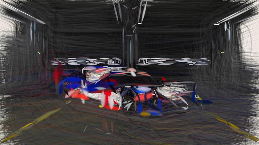 Toyota TS040 Hybrid Drawing Digital Art by CarsToon Concept