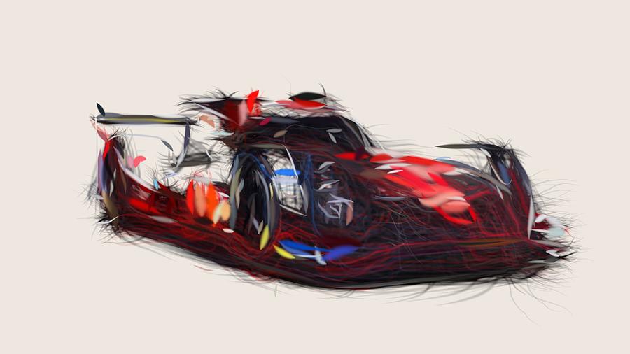 Toyota TS050 Hybrid Drawing Digital Art by CarsToon Concept