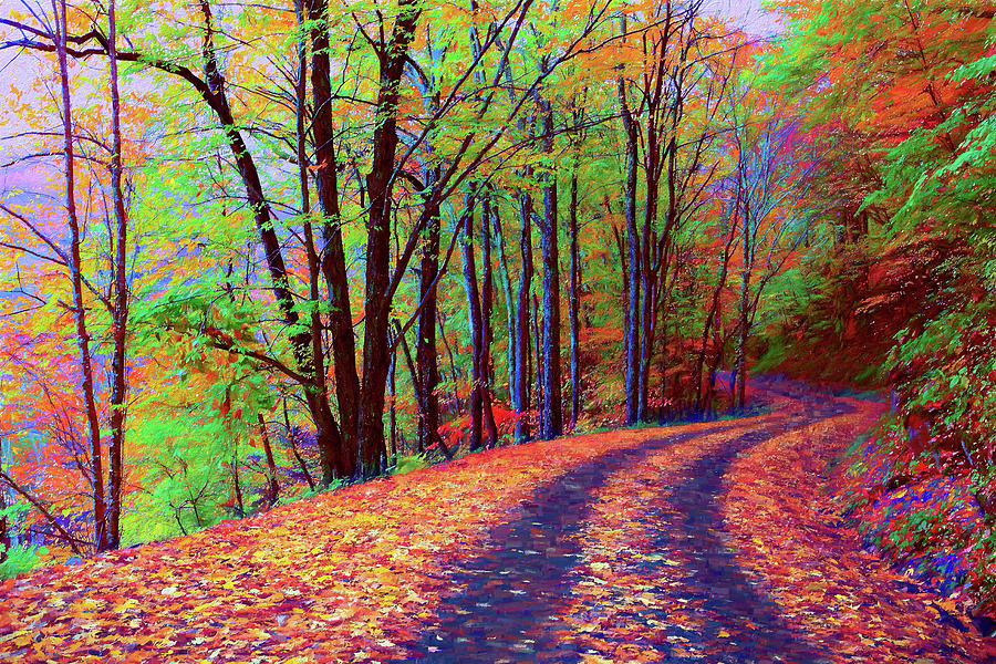 Tracks Thru Autumn AP Painting by Dan Carmichael