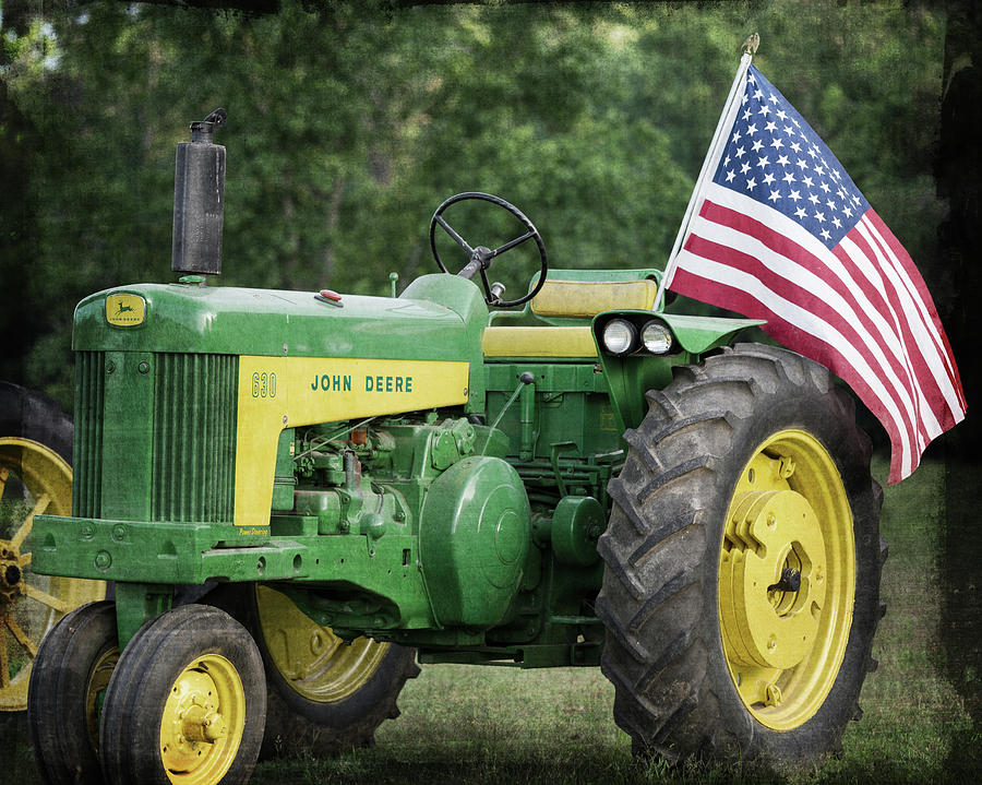 Tractor and American Flag Photograph by Jennifer Rigsby - Fine Art America