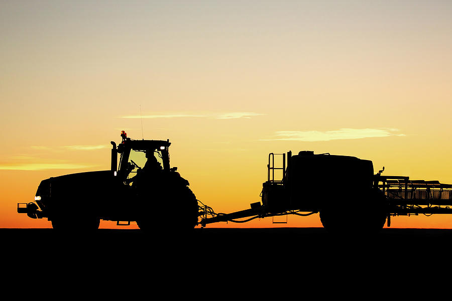 Tractor and Sprayer Silhouette Photograph by Todd Klassy