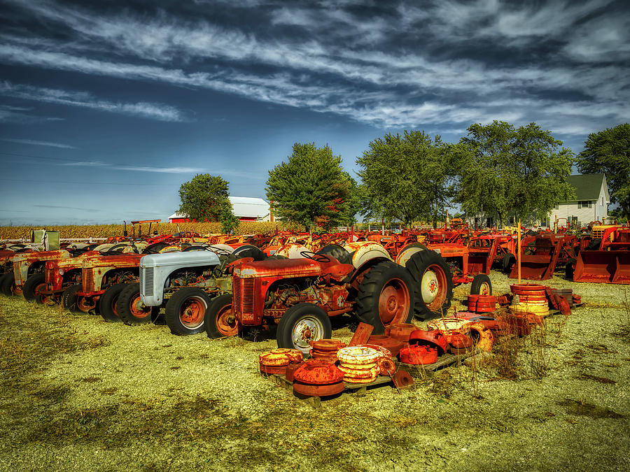 Fall Photograph - Tractor Junkyard by Mountain Dreams
