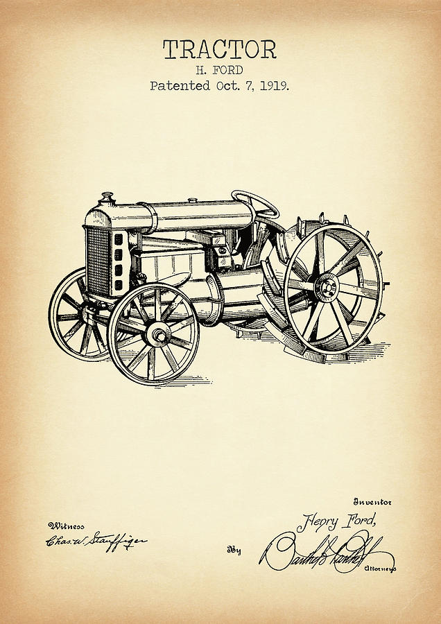 TRACTOR vintage patent Digital Art by Dennson Creative - Pixels