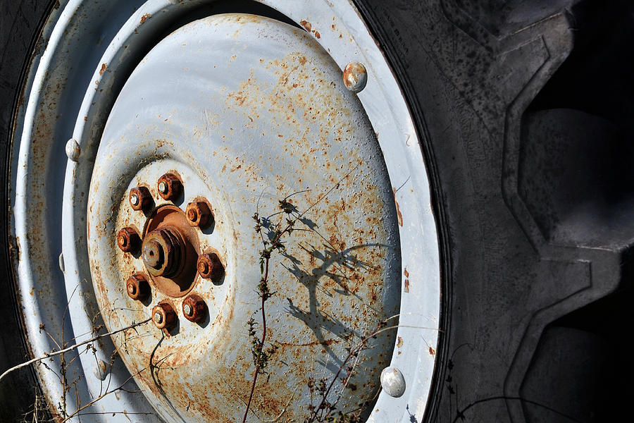 Tractor Wheel - Rustic Colors Photograph by Luke Moore