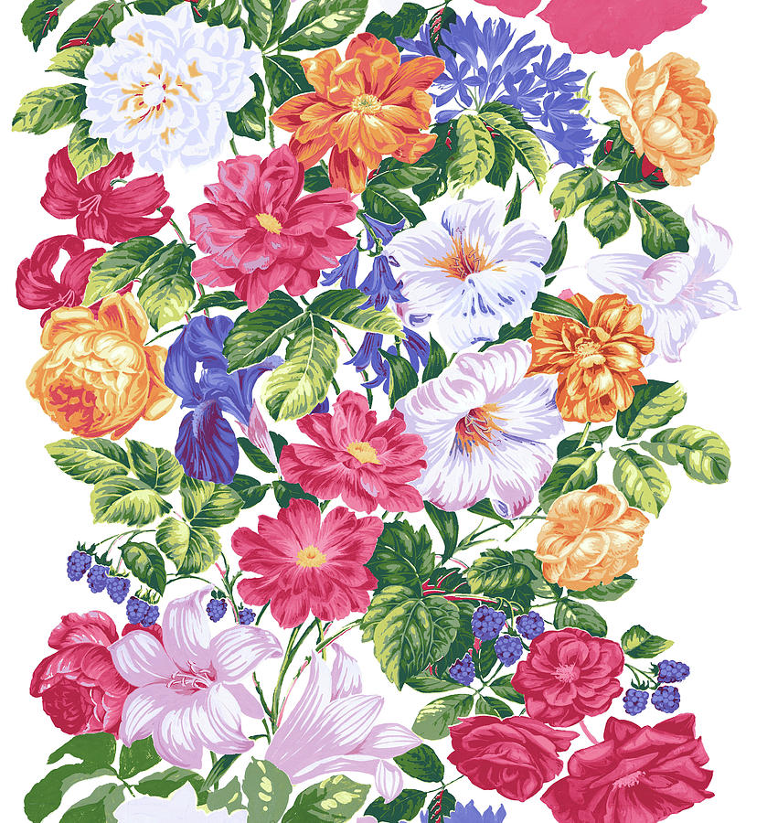 Flower Digital Art - Trad Fl Panel Multi by Bill Jackson