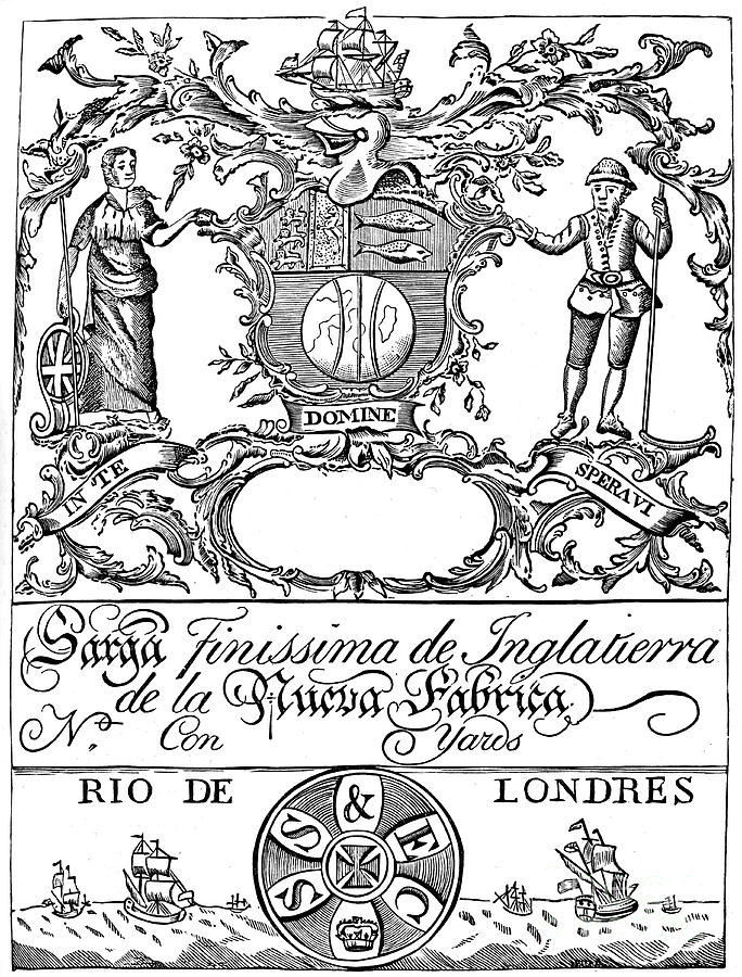Trade Label Of The South Sea Company Drawing by Print Collector