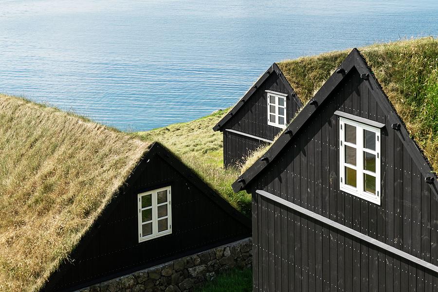 Architecture Photograph - Tradicional Faroese Grass Covered Houses by Ivan Kmit