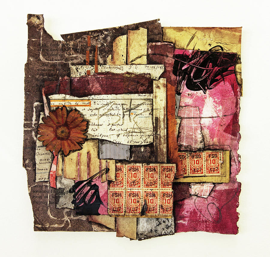 Collage Mixed Media - Trading  Stamps by Laura Lein-Svencner