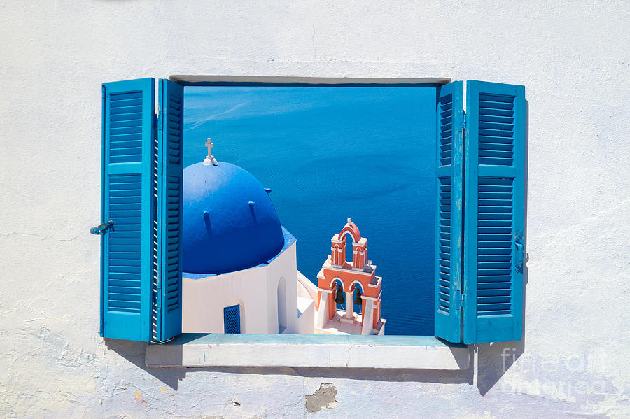 Door Photograph - Traditional Architecture Of Oia Village by Yiannis Papadimitriou Door Photograph - Traditional Architecture Of Oia Village by Yiannis Papadimitriou
