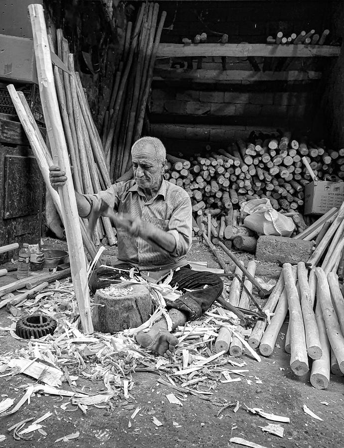 Man Photograph - Traditional Carpentry by Bashar Alsofey