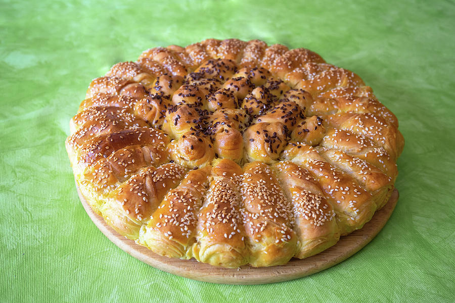 Traditional Croatian Pogaca Cake Bread View Photograph