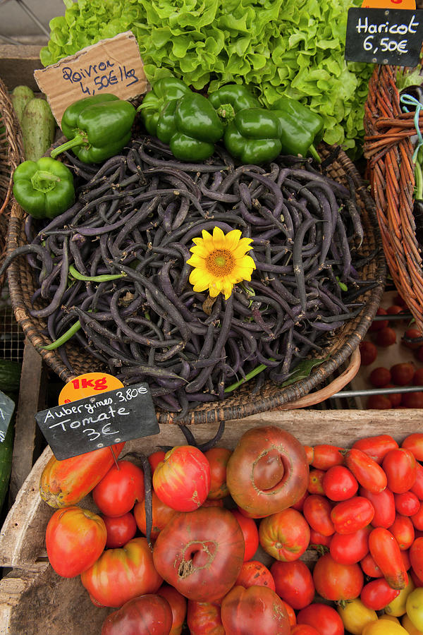 Nature Digital Art - Traditional French Market Stall With Vegetables On Display, Issigeac, France by Planet Pictures