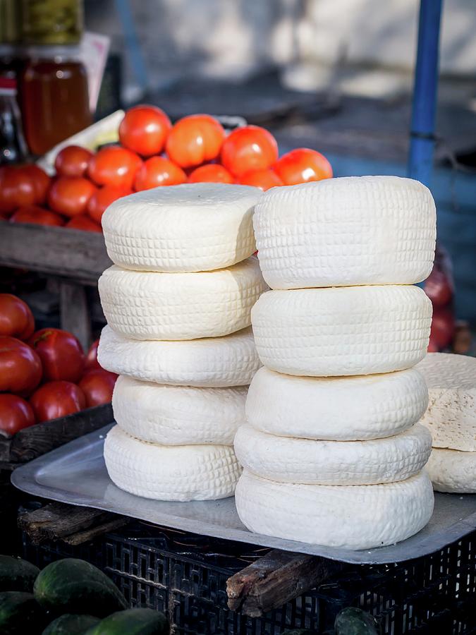 Traditional Georgian Imeruli Cheese Sold On A Local Market. Photograph by Magdalena Paluchowska