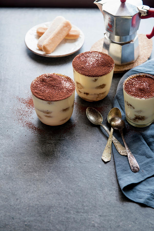 Traditional Italian Dessert - Tiramisu With Coffee And Sponge Biscuits Dusted With Cocoa Photograph by Sarka Babicka