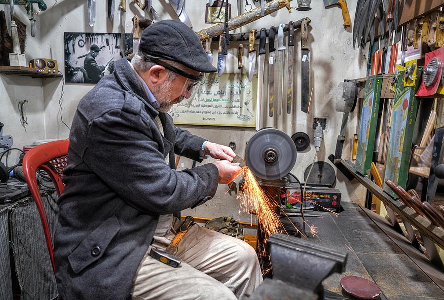 Man Photograph - Traditional Knife Bladesmith Riyad Al-mousli by Bashar Alsofey