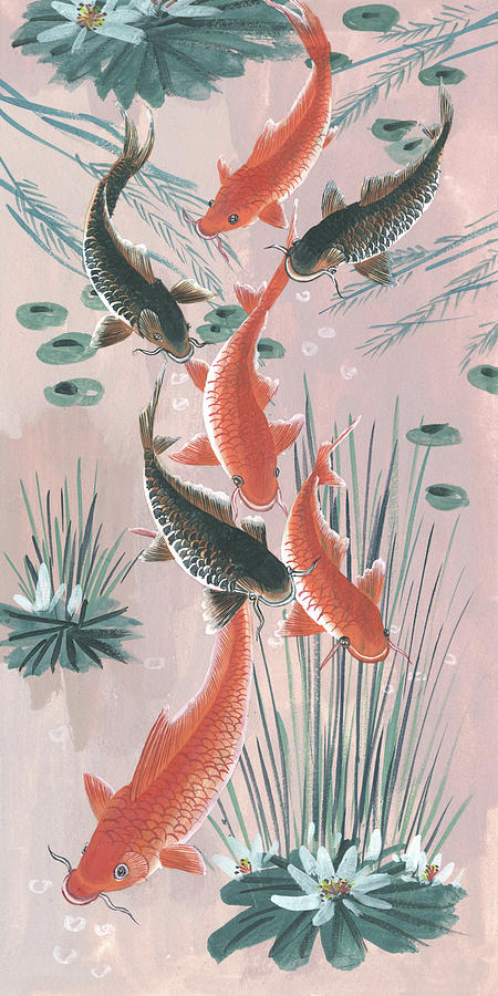 Traditional Koi Pond I Painting by Melissa Wang