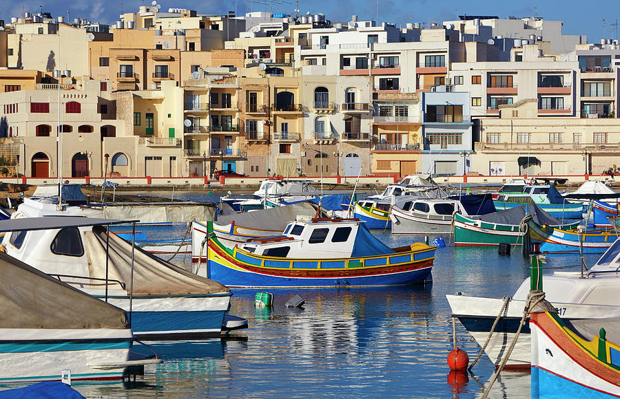 Traditional Maltese Fishing Boats In Photograph by Allan Baxter
