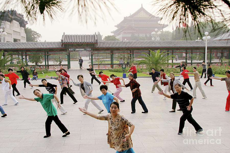 Traditional Outdoor Exercise Group Photograph by Peter Menzel/science ...