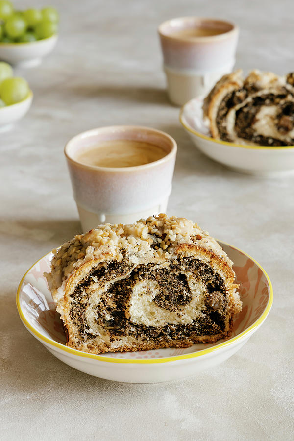 Traditional Poppy Seed Roll And Coffee Photograph By Alla Machutt Pixels   Traditional Poppy Seed Roll And Coffee Alla Machutt 