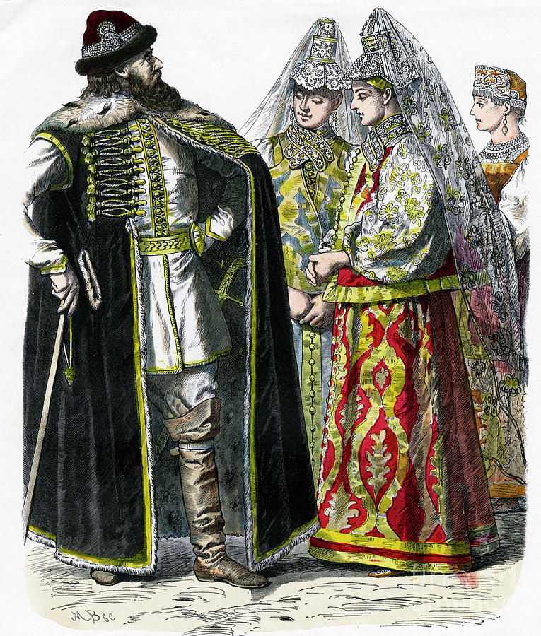 Traditional Russian Costume, C1850 by Print Collector