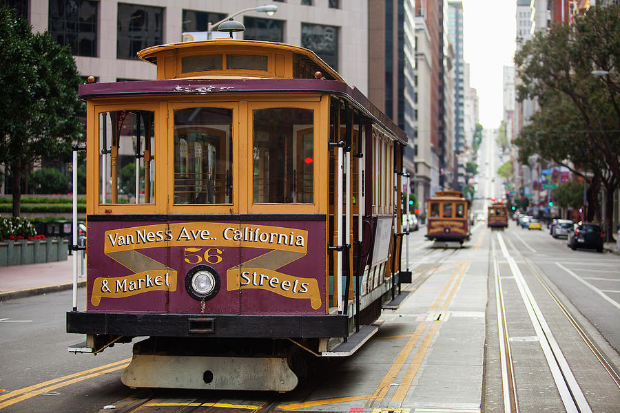 Traditional Trams And Tramlines, San Francisco, California, Usa Digital 