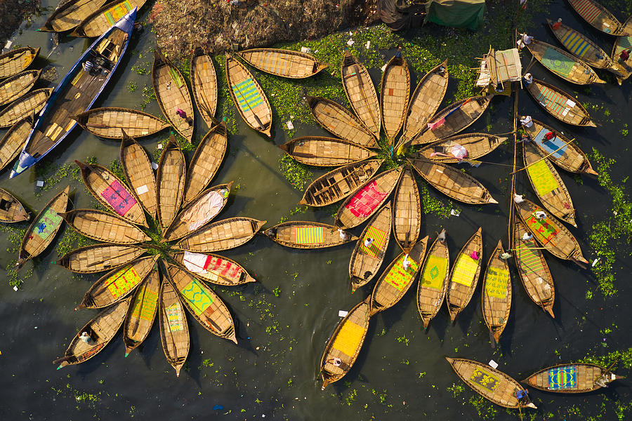 Boat Photograph - Traditional Wooden Boats And Life by Azim Khan Ronnie