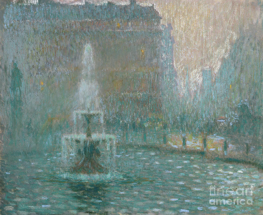 Henri Pastel - Trafalgar Square, Circa 1908 by Henri Eugene Augustin Le Sidaner Henri Pastel - Trafalgar Square, Circa 1908 by Henri Eugene Augustin Le Sidaner