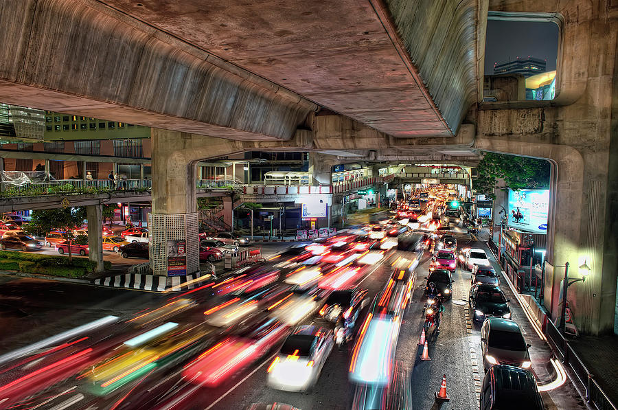 Traffic In Bangkok, Thailand Photograph by Daniel Chui
