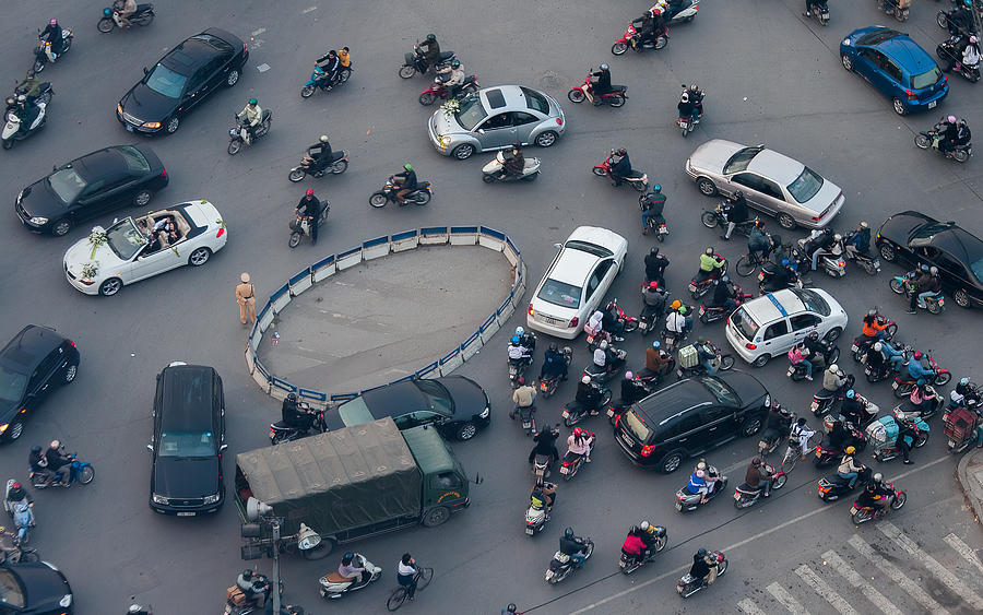 Car Photograph - Traffic In Hanoi by Ugur Erkmen